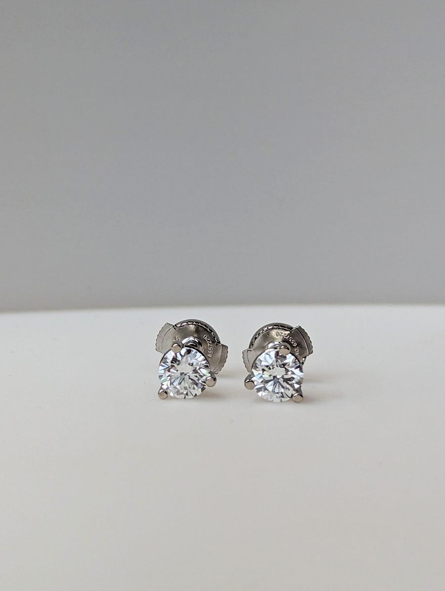1.02 CTW Lab Diamond Earrings in 14K White Gold