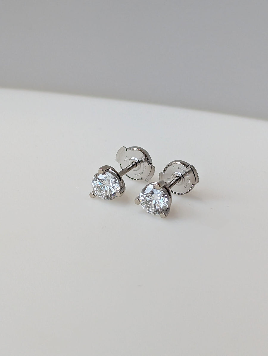 1.02 CTW Lab Diamond Earrings in 14K White Gold
