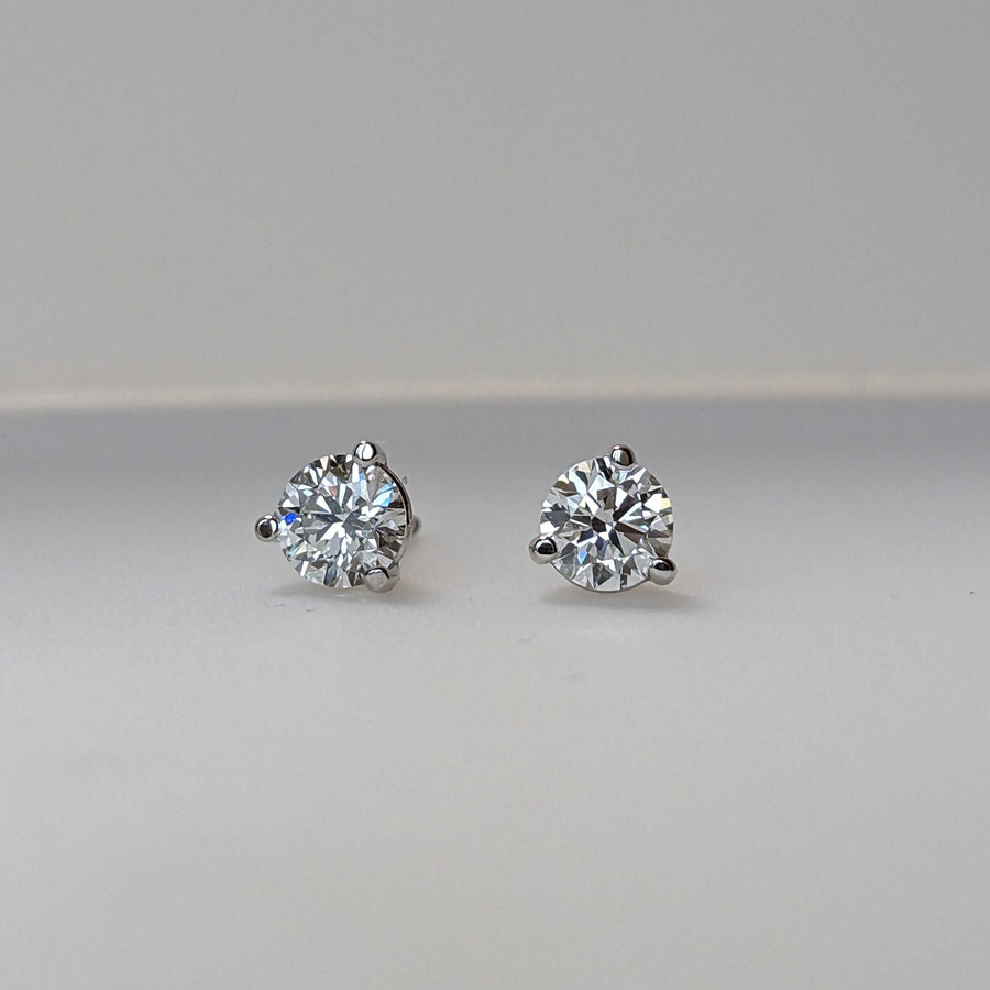 1.04 CTW Lab Diamond Earrings in 14K White Gold