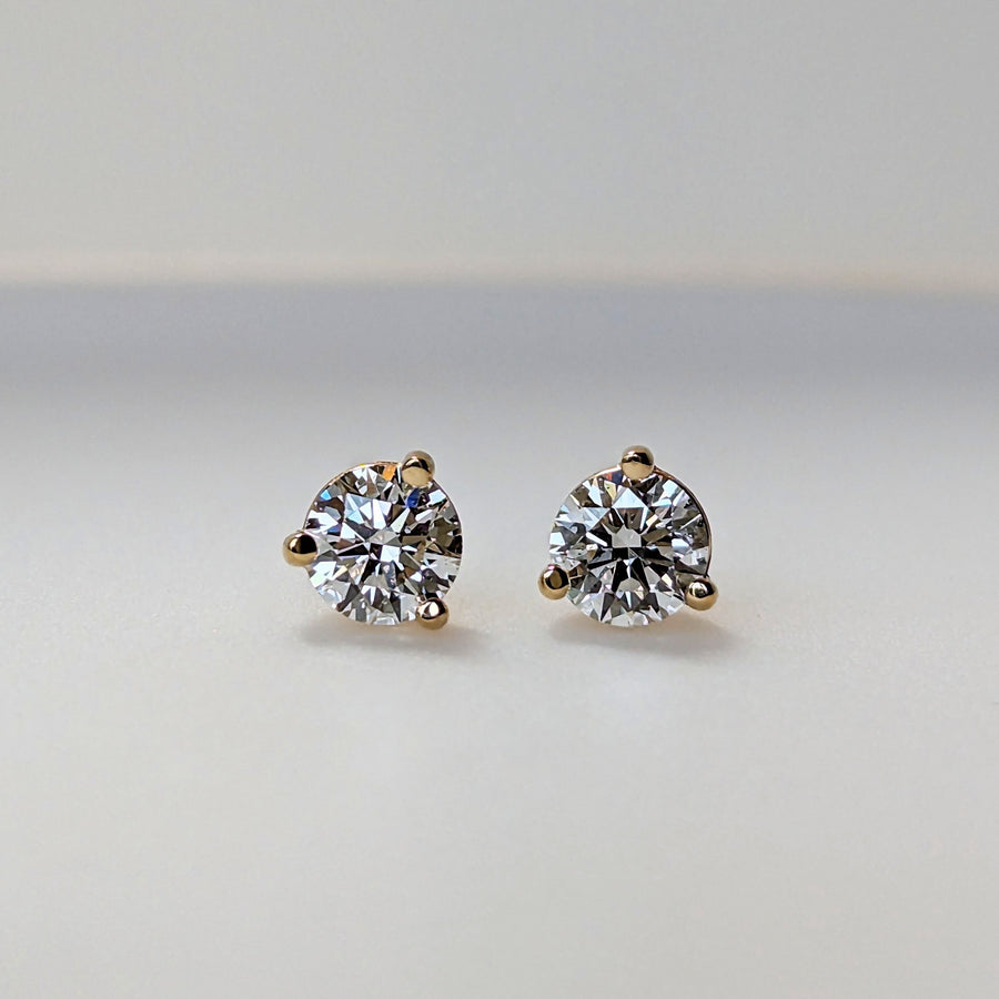 1.02 CTW Lab Diamond Earrings in 14K Yellow Gold