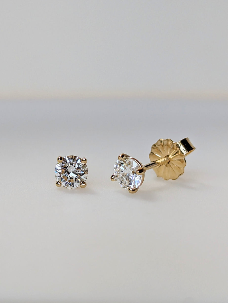 .50CTW Lab Diamond Stud Earrings in 14K Yellow Gold