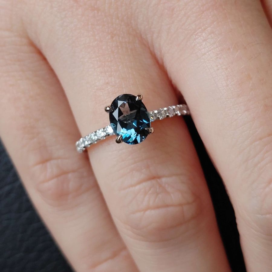 london blue topaz diamond ring