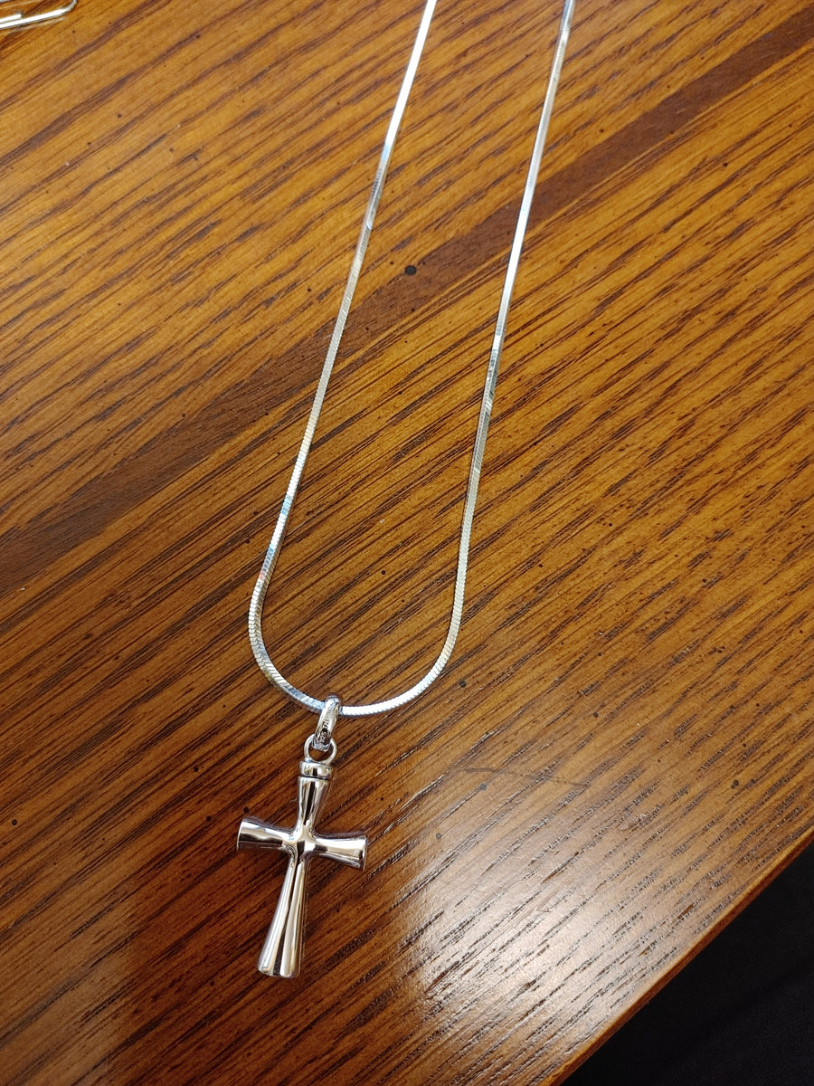 Cross Ash Holder Pendant Necklace