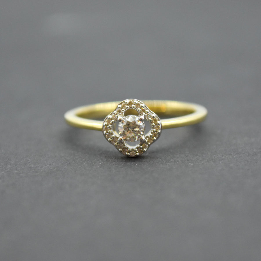 diamond clover engagement ring