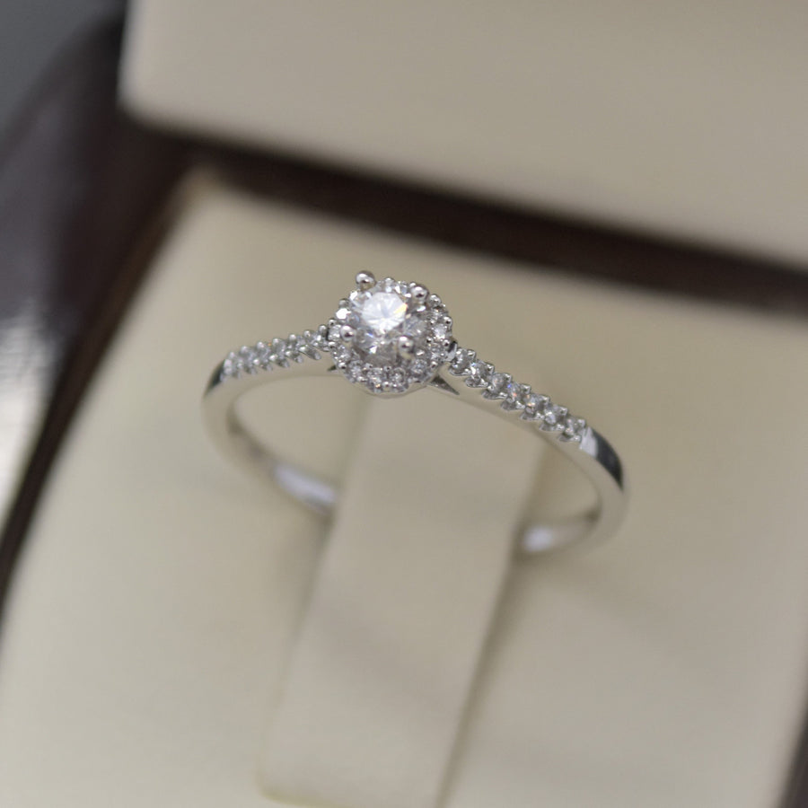 dainty diamond engagement ring