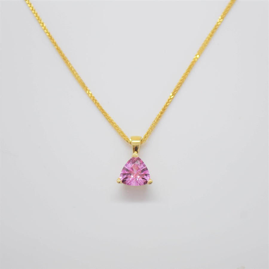 Pink Trillion Sapphire Necklace