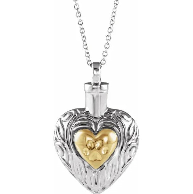 Paw Print Heart Ash Holder Pendant Necklace – Sutton Smithworks