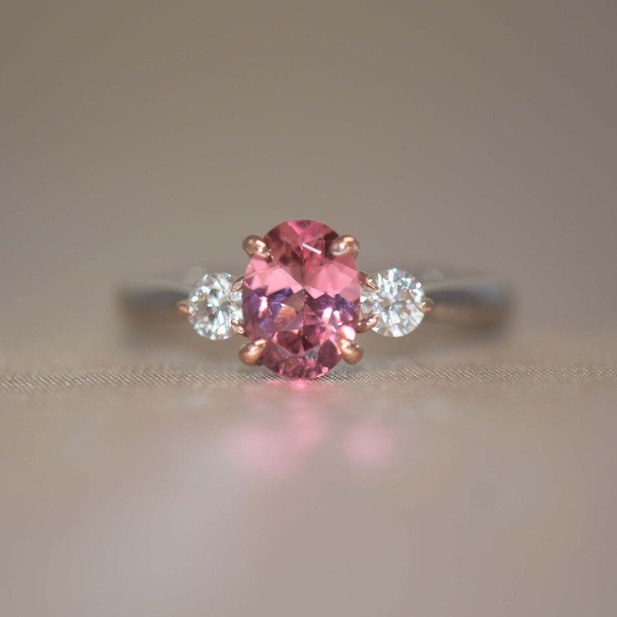 pink tourmaline engagement ring
