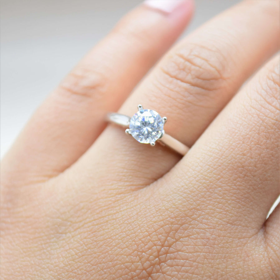 solitaire diamond ring two toned