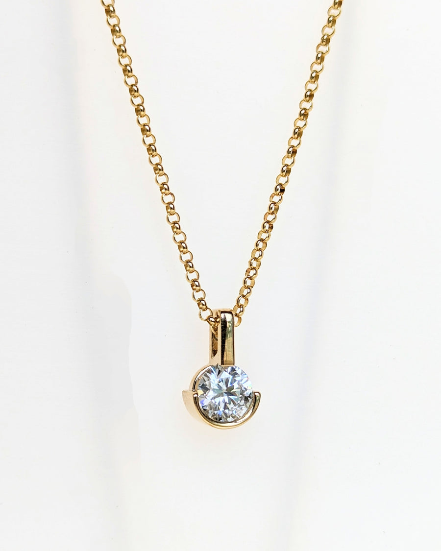 .80CT Modern Lab Diamond Necklace in Yellow Gold