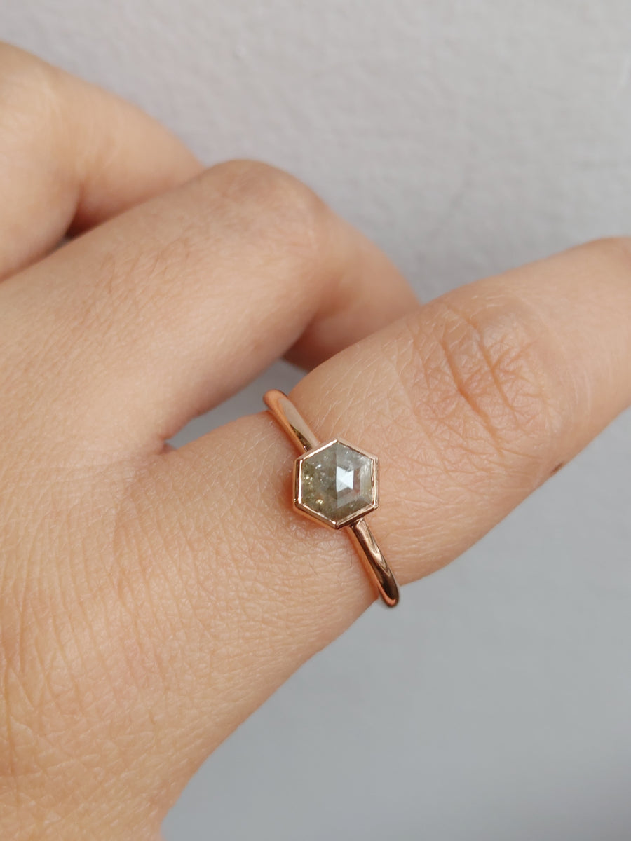 Rustic Diamond Ring in 14K Rose Gold