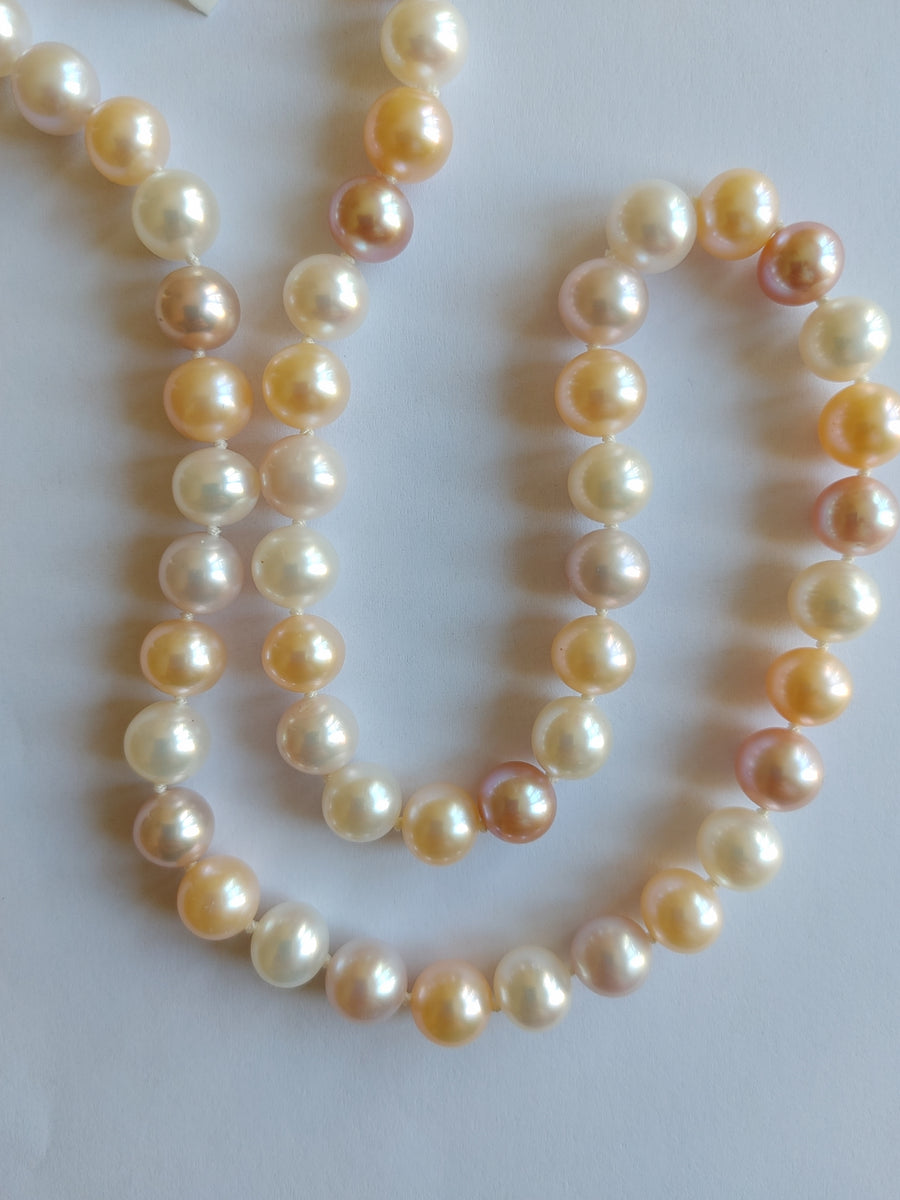 Peach, Cream & Lavender Freshwater Pearl Necklace