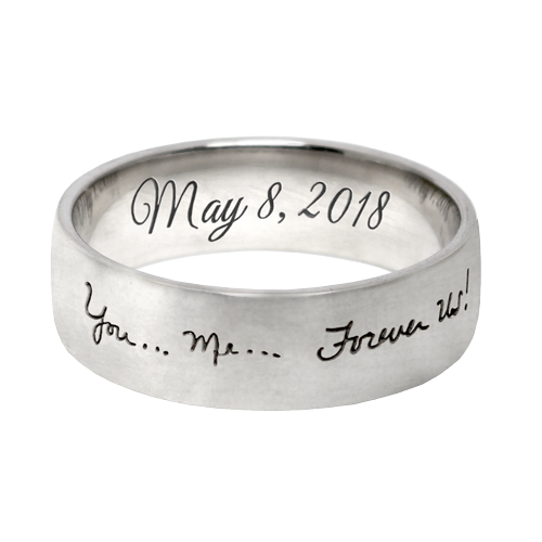 Custom Handwriting Ring Band (Contact us for Pricing)