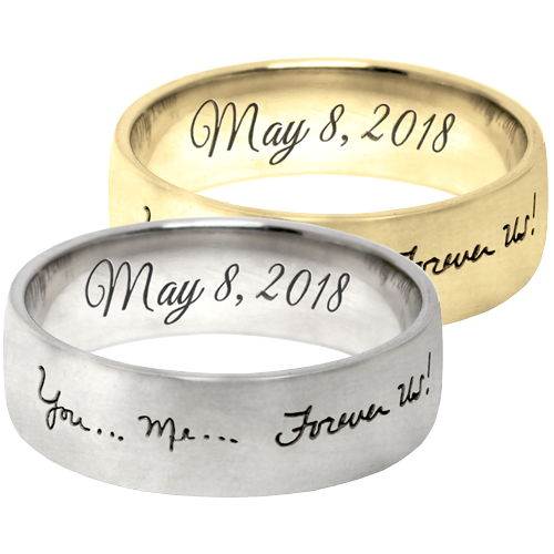 Custom Handwriting Ring Band (Contact us for Pricing)