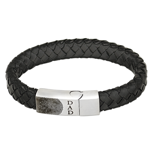 Custom Stainless Steel Leather Bracelet