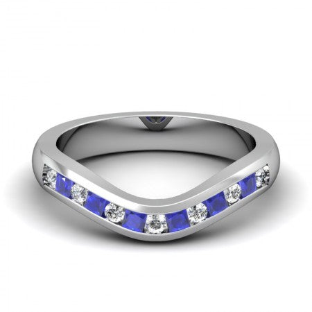 blue sapphire contour band