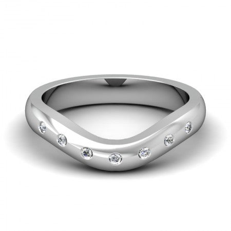 Single Row Burnished Contour Diamond Band (Contact us for Pricing)