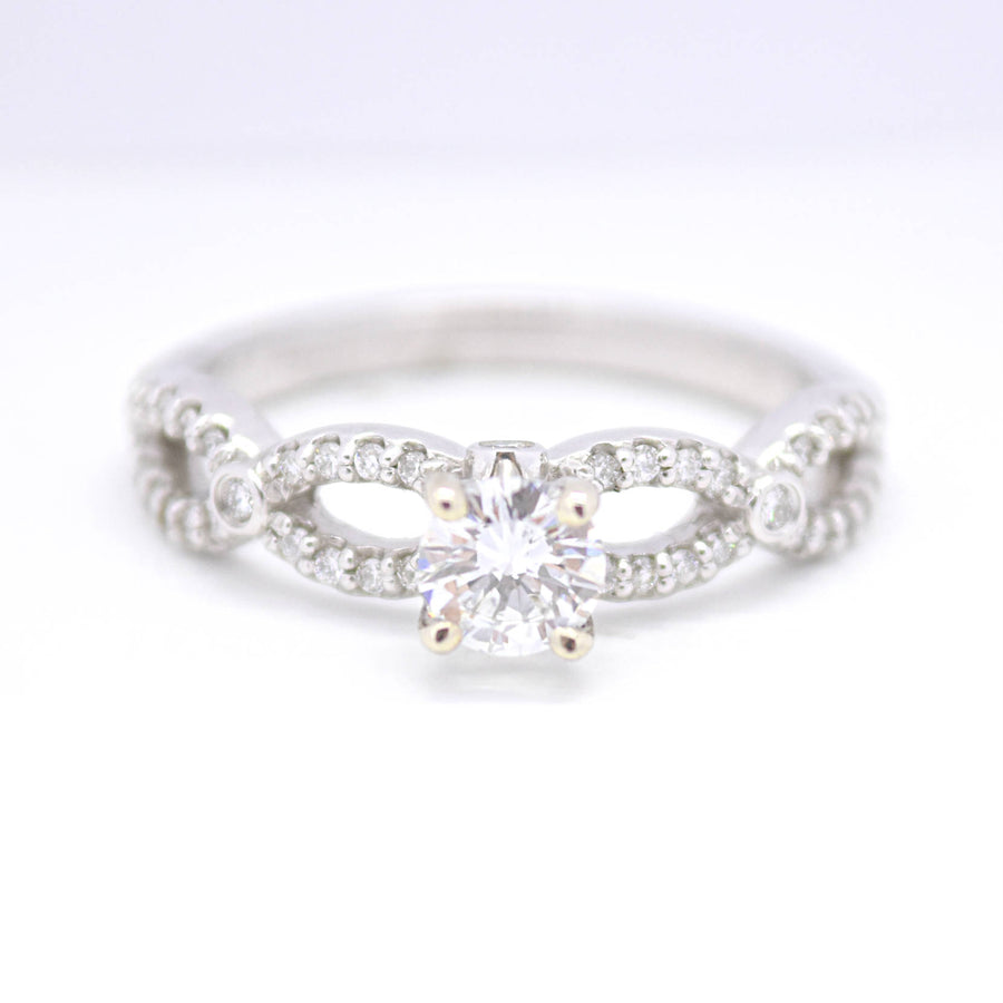 14K White Gold Diamond Infinity Engagement Ring