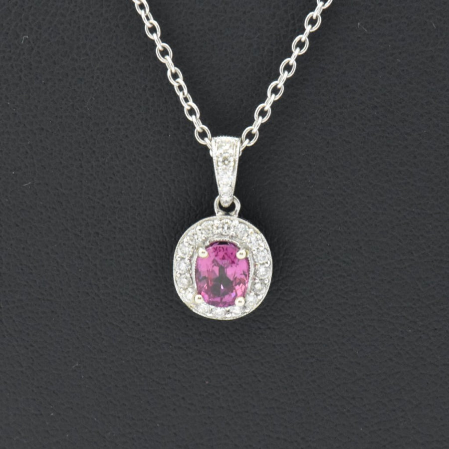 pink sapphire with diamond necklace sutton smithworks