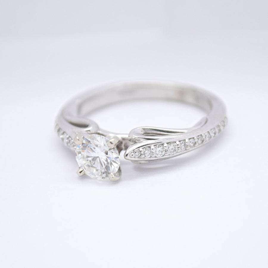 Diamond Engagement Ring with Ski Tip Melee