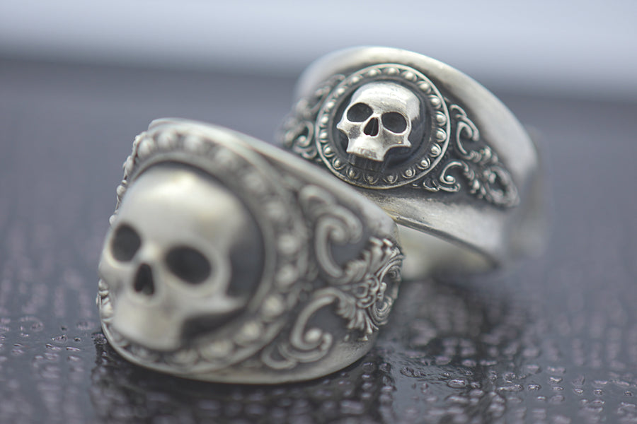 mini skull grim reaper ring