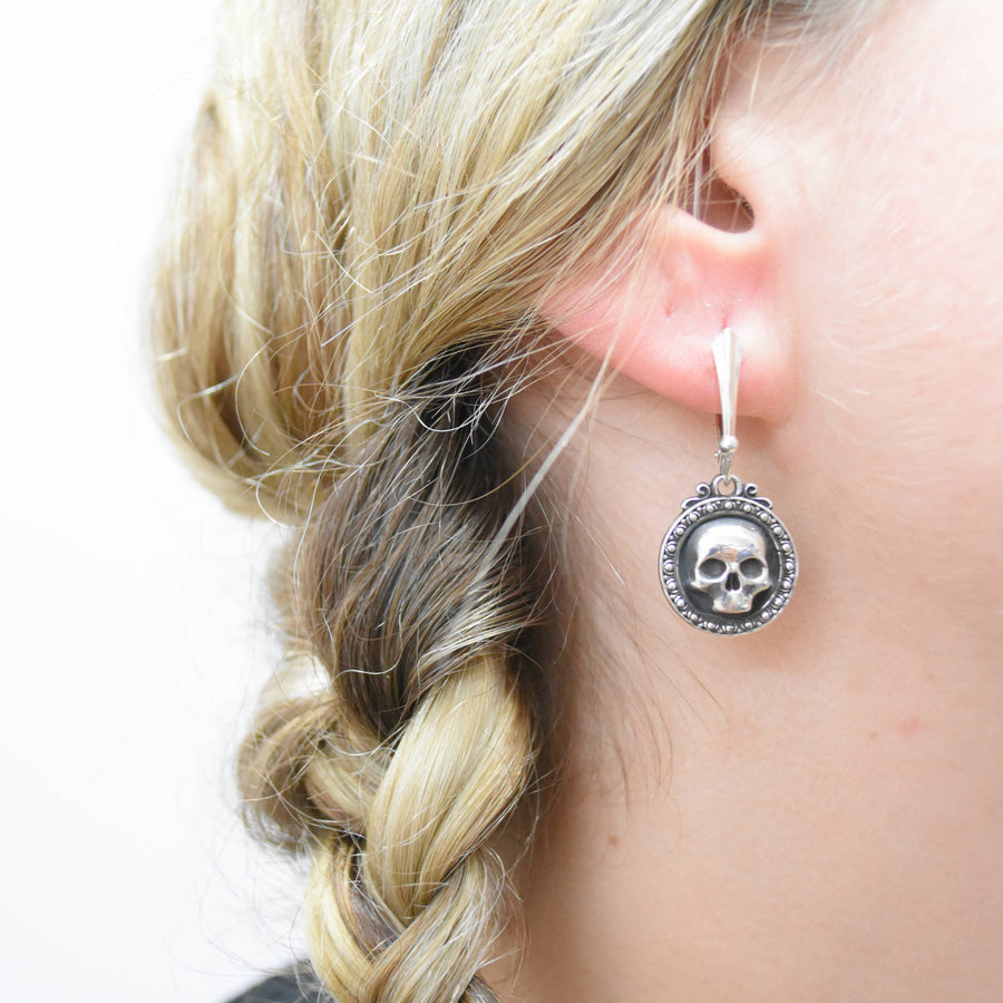 skull sterling silver earrings