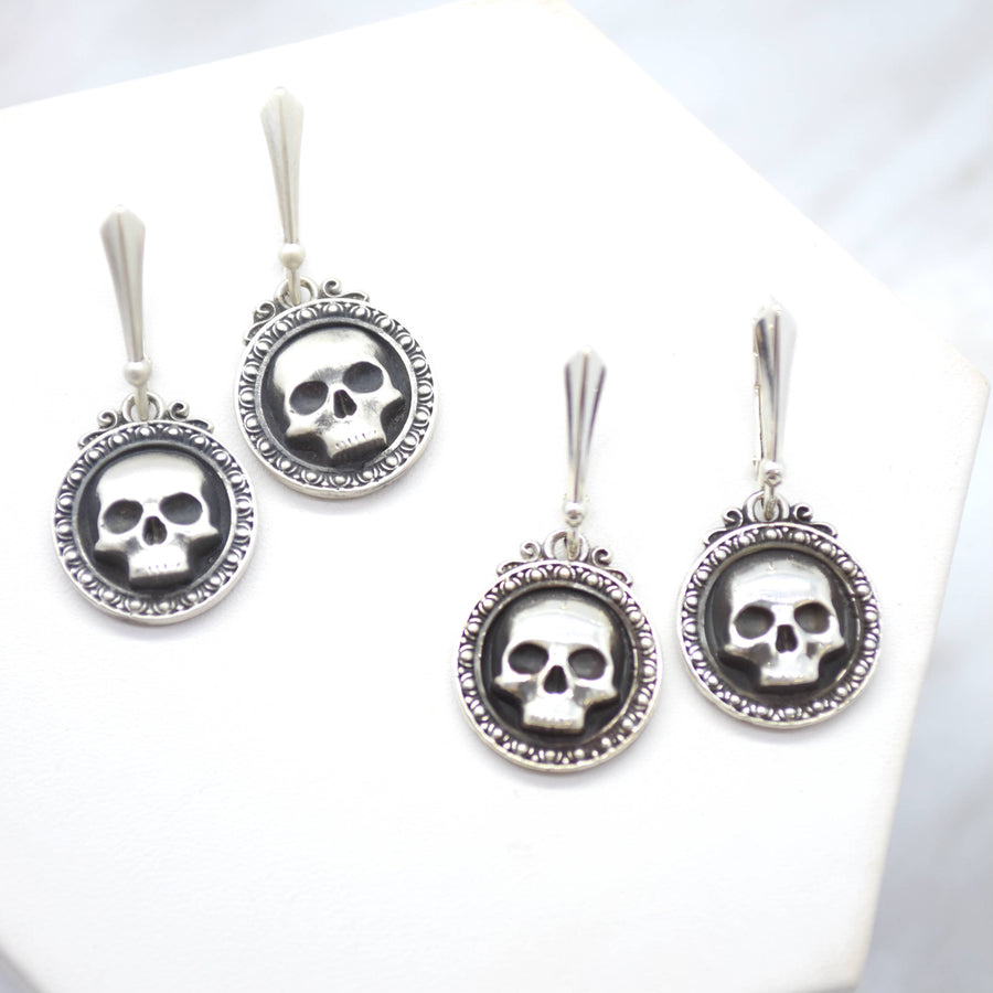 skull sterling silver earrings