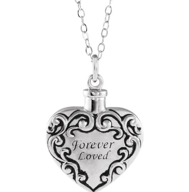 Forever Loved Heart Pendant Ash Holder Necklace