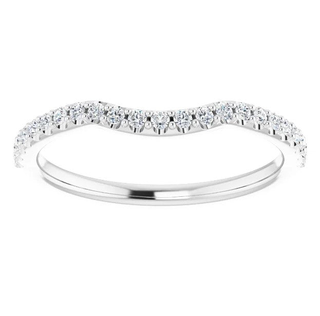 Diamond Curved Ring in 14K White Gold