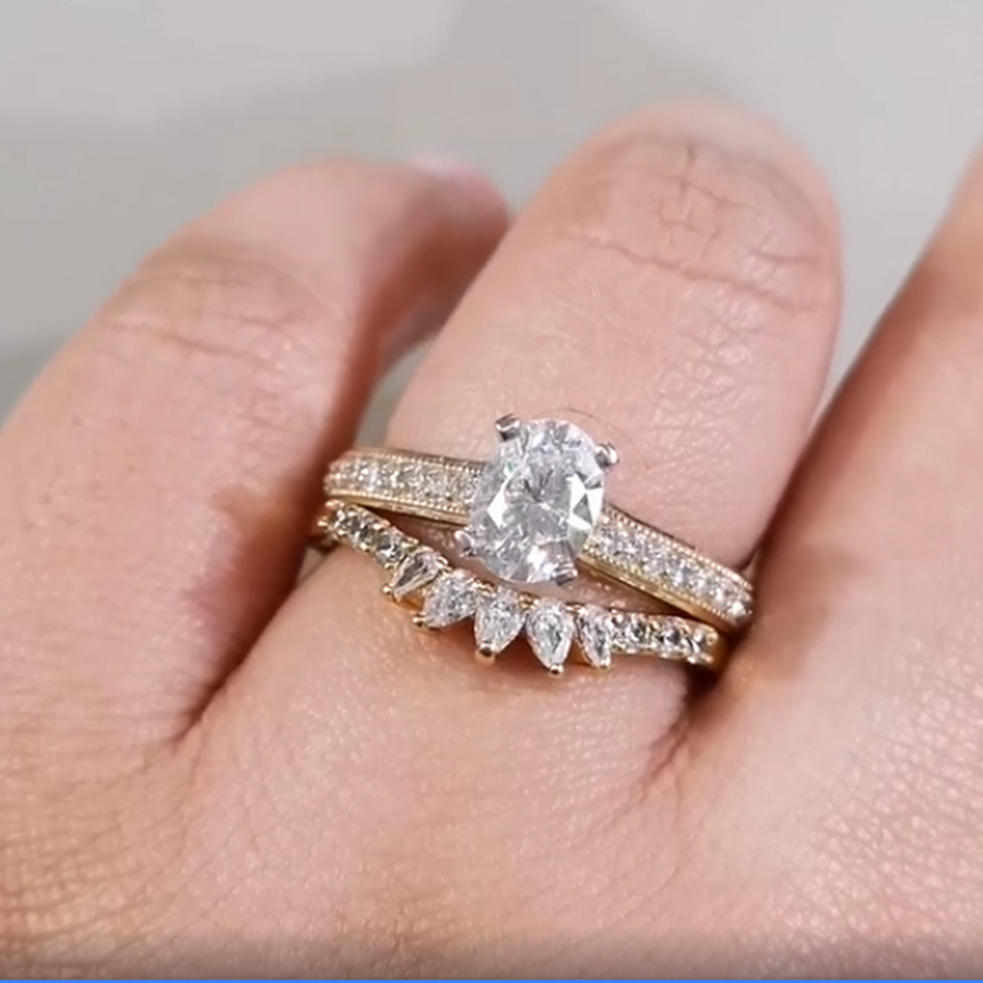 diamond contoured wedding band tiara 