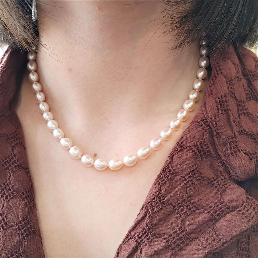 Creamy Peach Freshwater Pearl Necklace