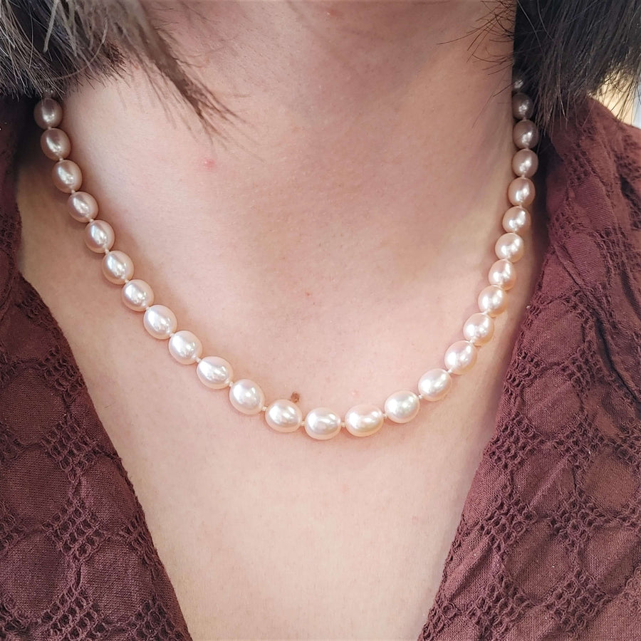 Creamy Peach Freshwater Pearl Necklace