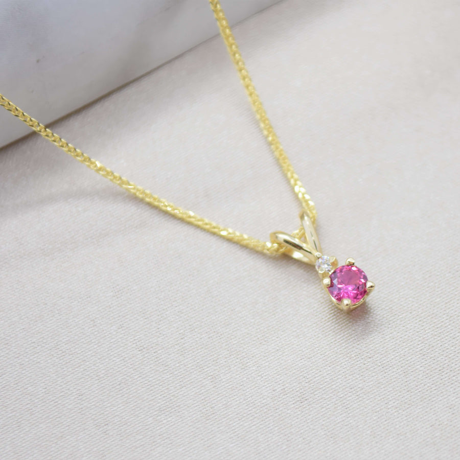 Pink Sapphire Diamond Necklace