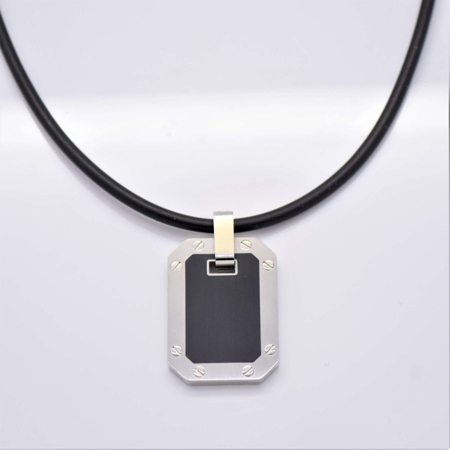 Stainless Steel Dog Tag Necklace with Enamel