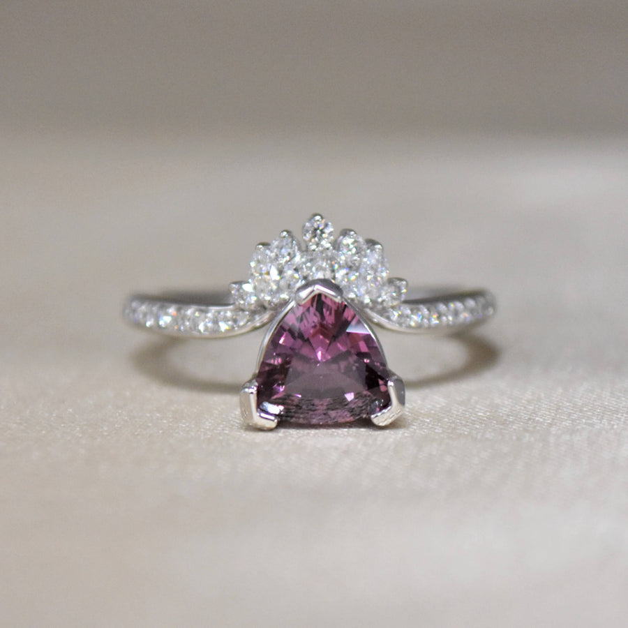 trillion cut sapphire diamond ring